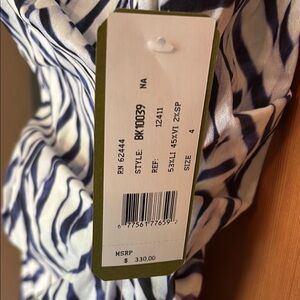 Nicole Miller Blue and White Midi Dress